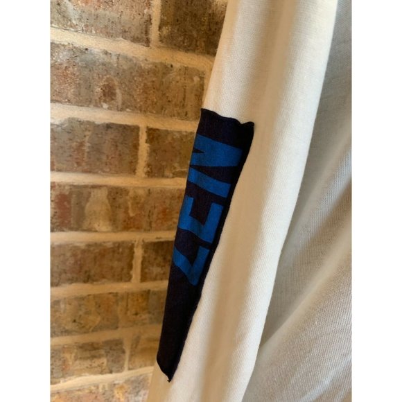 ST BARTH KARMA YOGA ZEN sweatshirt white blue word print size small hoodie - Picture 3 of 6